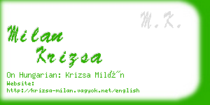 milan krizsa business card